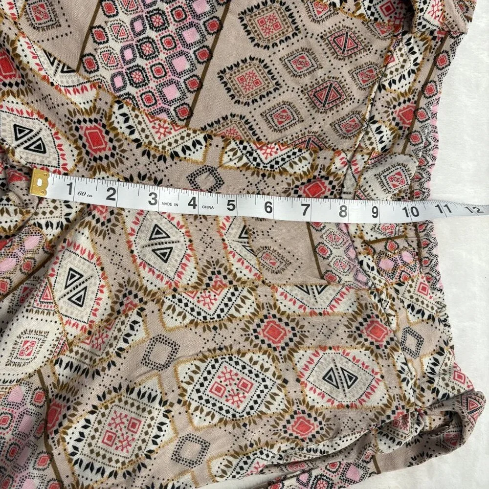 Boho Print Festival High-Waisted Flowy Palazzo Wide-Leg Lounge Pants New Look S - Picture 7 of 8